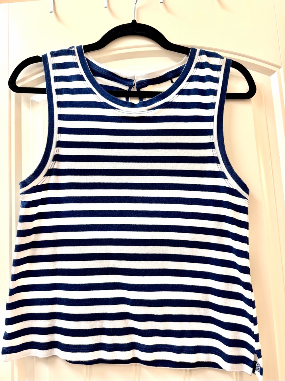 Anthropologie Maeve Navy and White Striped Tank cotton size x large